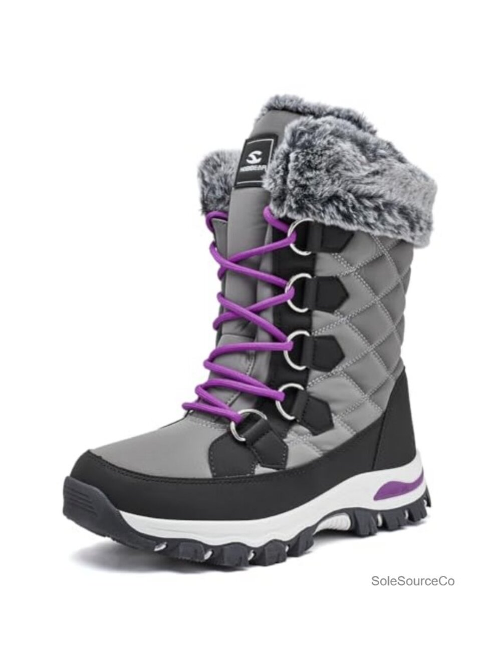 HOBIBEAR Womens Winter Boots Faux Fur Lined Snow Boots Water Resistant